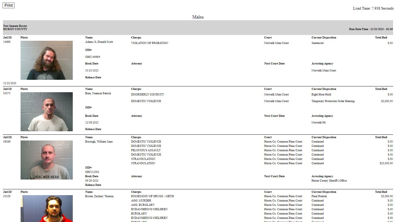 New Inmate Roster - Huron County Sheriff